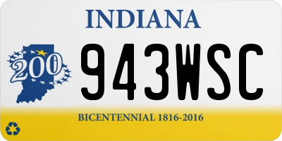 IN license plate 943WSC