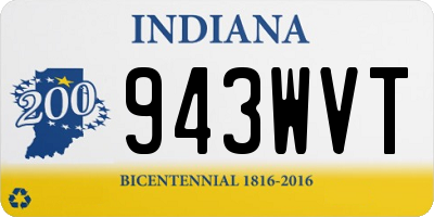 IN license plate 943WVT