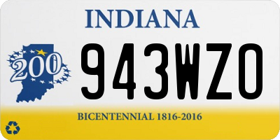 IN license plate 943WZO