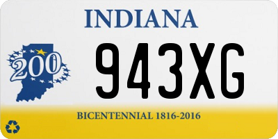 IN license plate 943XG