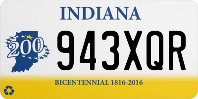 IN license plate 943XQR