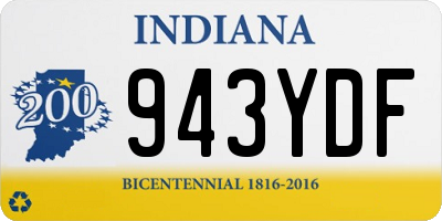IN license plate 943YDF