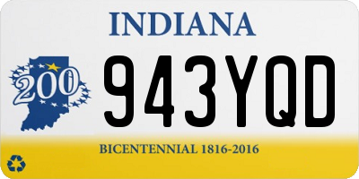IN license plate 943YQD