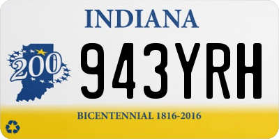 IN license plate 943YRH