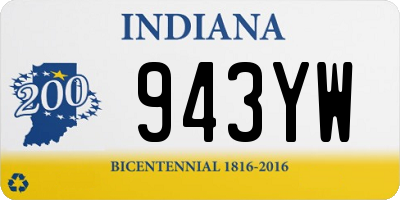 IN license plate 943YW