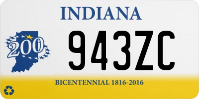 IN license plate 943ZC