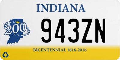 IN license plate 943ZN