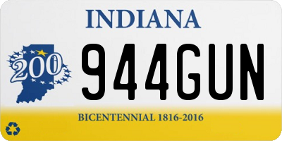 IN license plate 944GUN