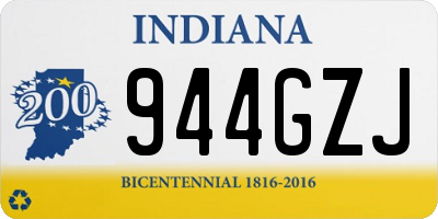 IN license plate 944GZJ