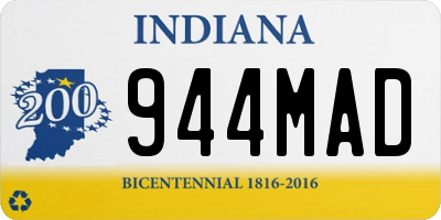 IN license plate 944MAD