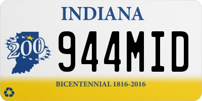 IN license plate 944MID