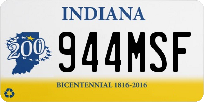IN license plate 944MSF