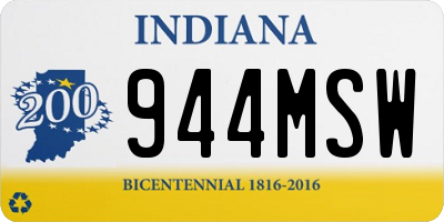IN license plate 944MSW