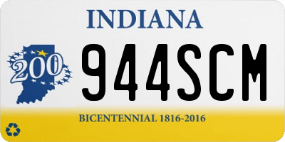 IN license plate 944SCM