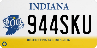 IN license plate 944SKU