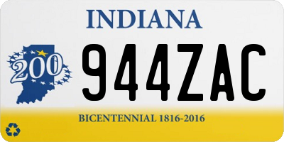 IN license plate 944ZAC