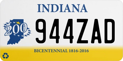 IN license plate 944ZAD