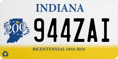 IN license plate 944ZAI