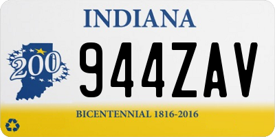 IN license plate 944ZAV