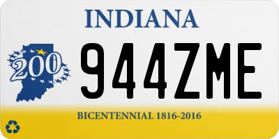 IN license plate 944ZME