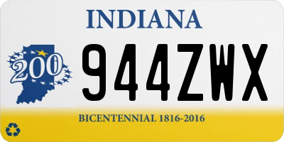 IN license plate 944ZWX