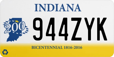 IN license plate 944ZYK