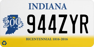 IN license plate 944ZYR