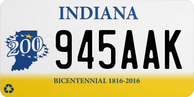 IN license plate 945AAK