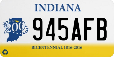IN license plate 945AFB