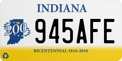 IN license plate 945AFE