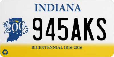 IN license plate 945AKS