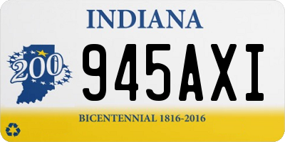IN license plate 945AXI