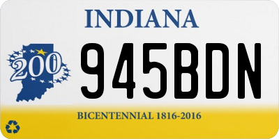 IN license plate 945BDN