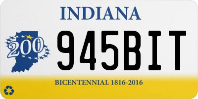 IN license plate 945BIT