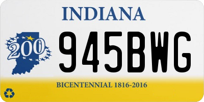 IN license plate 945BWG