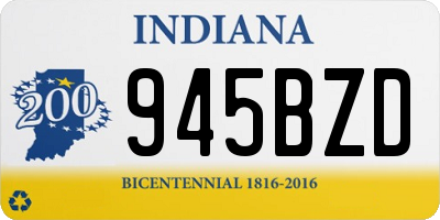 IN license plate 945BZD