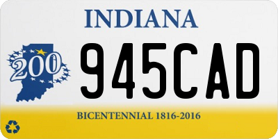 IN license plate 945CAD