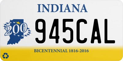 IN license plate 945CAL