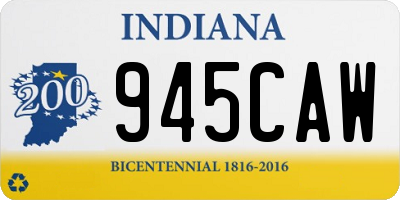 IN license plate 945CAW