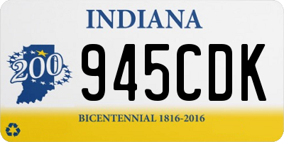 IN license plate 945CDK