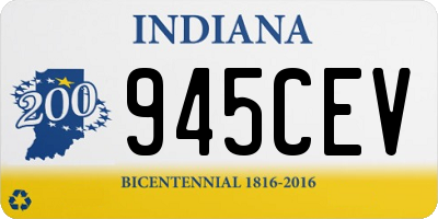 IN license plate 945CEV