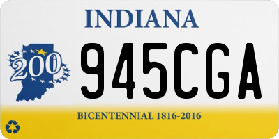 IN license plate 945CGA
