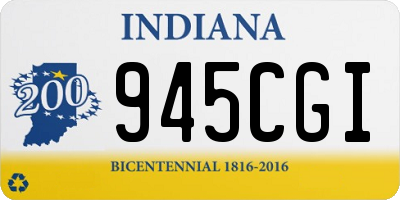 IN license plate 945CGI