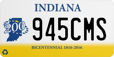 IN license plate 945CMS