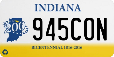 IN license plate 945CON