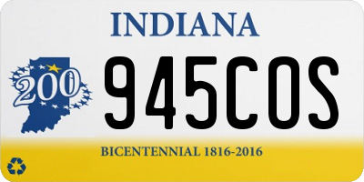 IN license plate 945COS