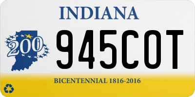 IN license plate 945COT