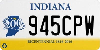 IN license plate 945CPW