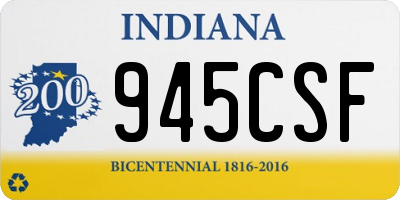 IN license plate 945CSF