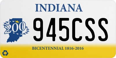 IN license plate 945CSS